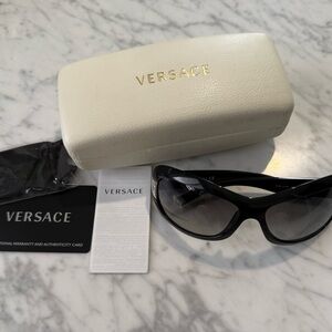 Versace sunglasses, black with silver accent